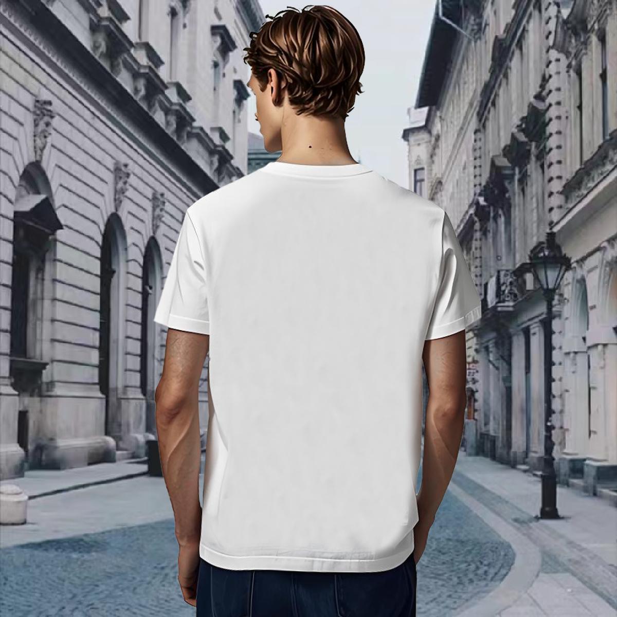 T-Shirts for Men 230g Cotton universe High Street Hip Hop Short Sleeve O-Neck Cartoon Print Tshirts Casual New Loose Clothings