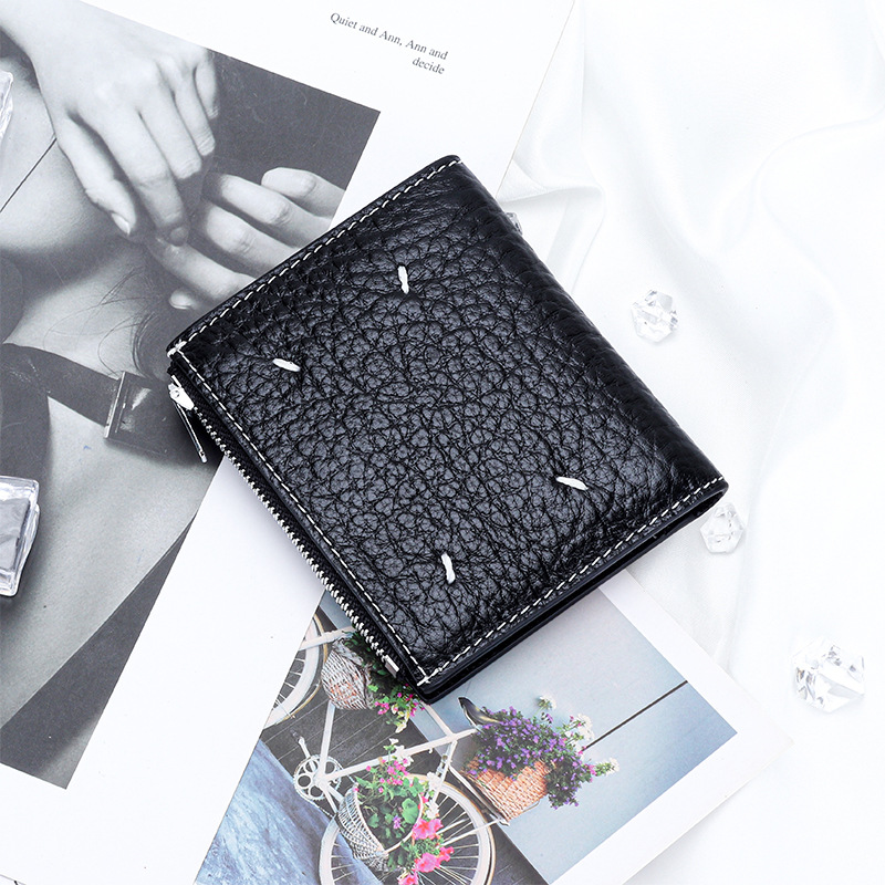Compact Leather Wallet for Women with Multiple Card Slots Foldable Slim Design and Durable Top-Grain Leather Finish