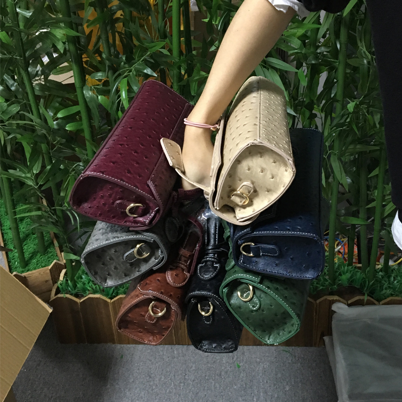 Luxury Designer Ostrich Women Bags Handbag Ladies Tote Bag Fashion Luxury Brand Female Long Tote Shoulder Bag