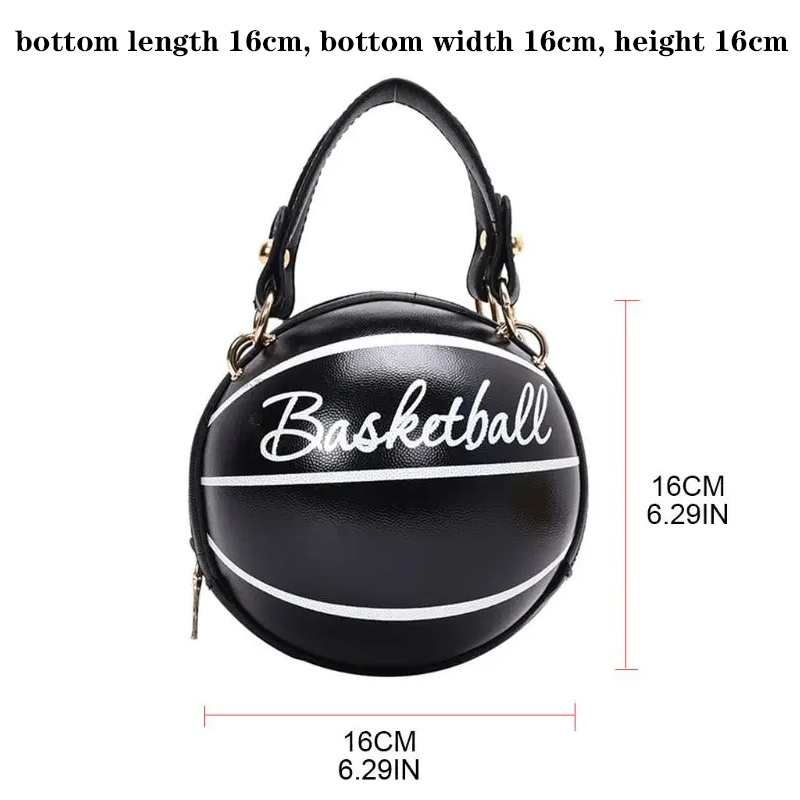 Women Shoulder Bag PU Leather Chain Basketball Bag New Letter Print Teenagers Handbag Fashion Crossbody Bags Female