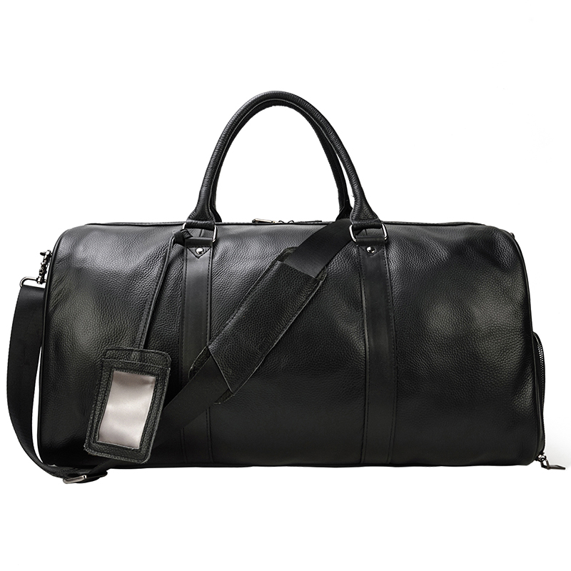 Cowhide hot Travel Men - Waterproof Leather Overnight Weekend Bag for Plane, Business 55cm