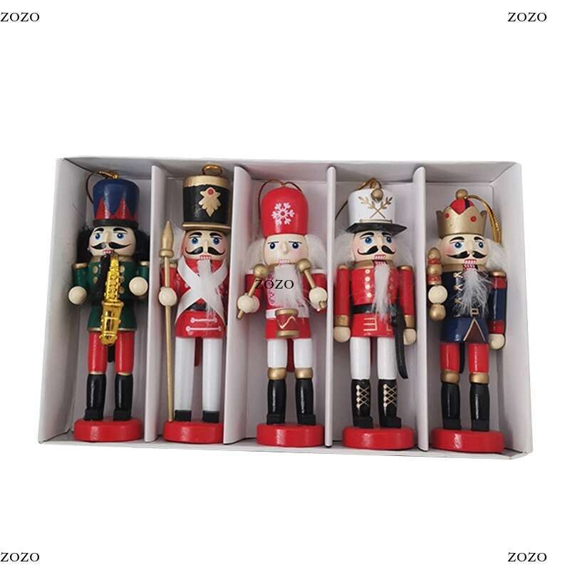 Merry Christmas Decorations Kids Nutcracker Soldier Doll 12Cm Wooden Pendants New Year Ornaments For Navidad Xmas Tree 1Pc