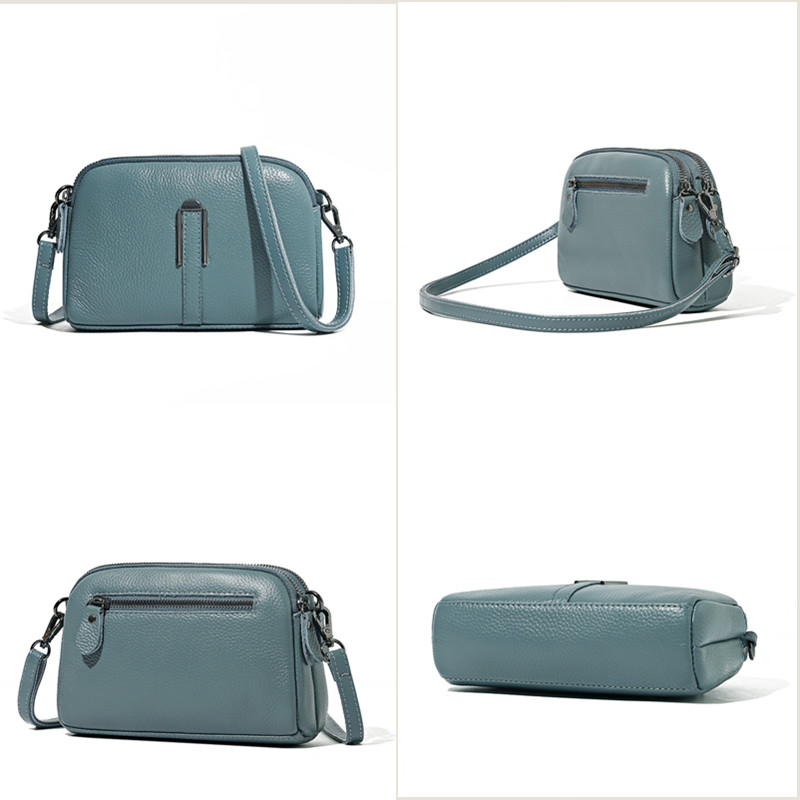 100% Genuine Women's Handbag 2023 Cow Leather Women Shoulder Crossbody Fashion Female Messenger Phone Bag