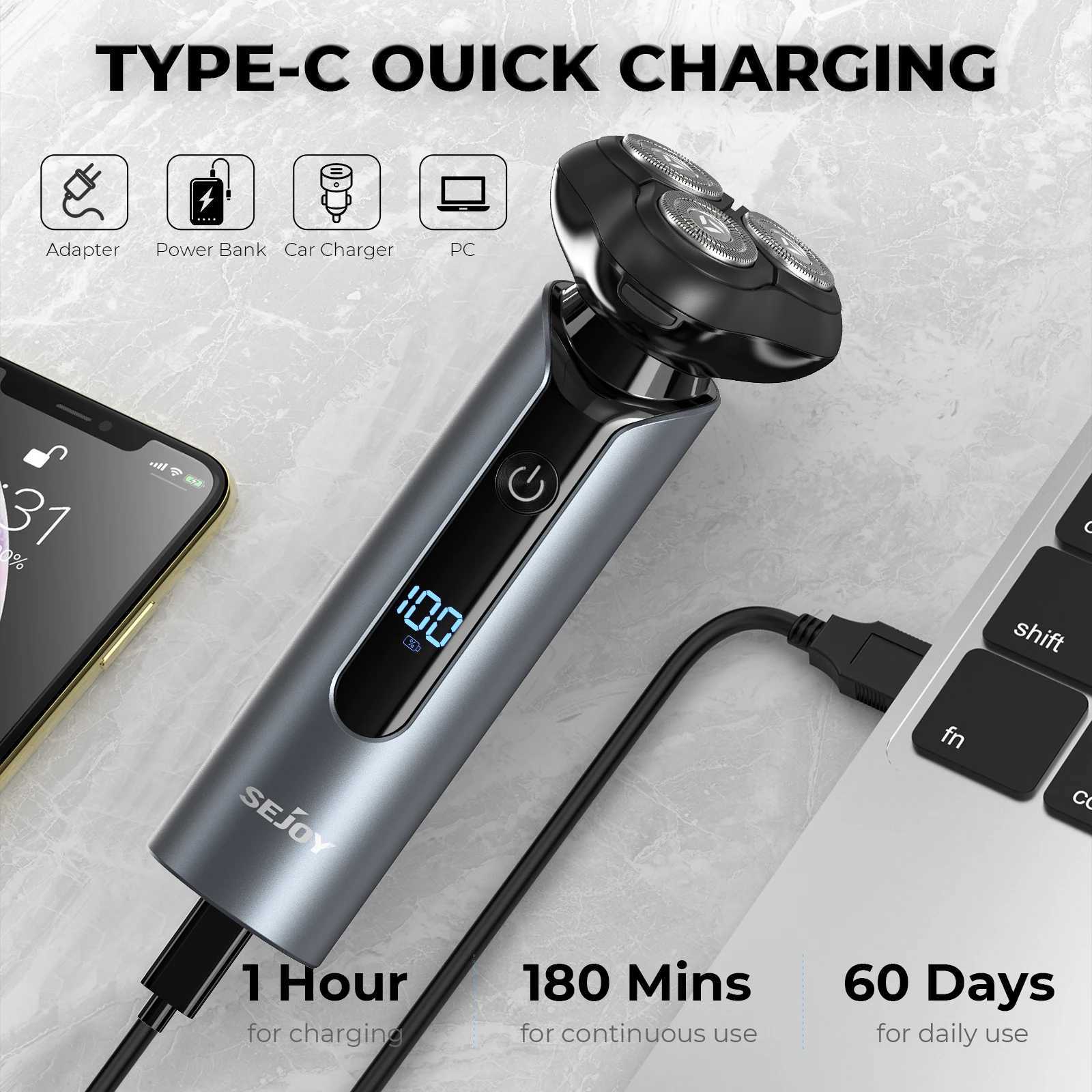 SEJOY portable cleaning shaver mens USB electric shaver electric shaver electric shaver charging waterproof shaver W240802uu67