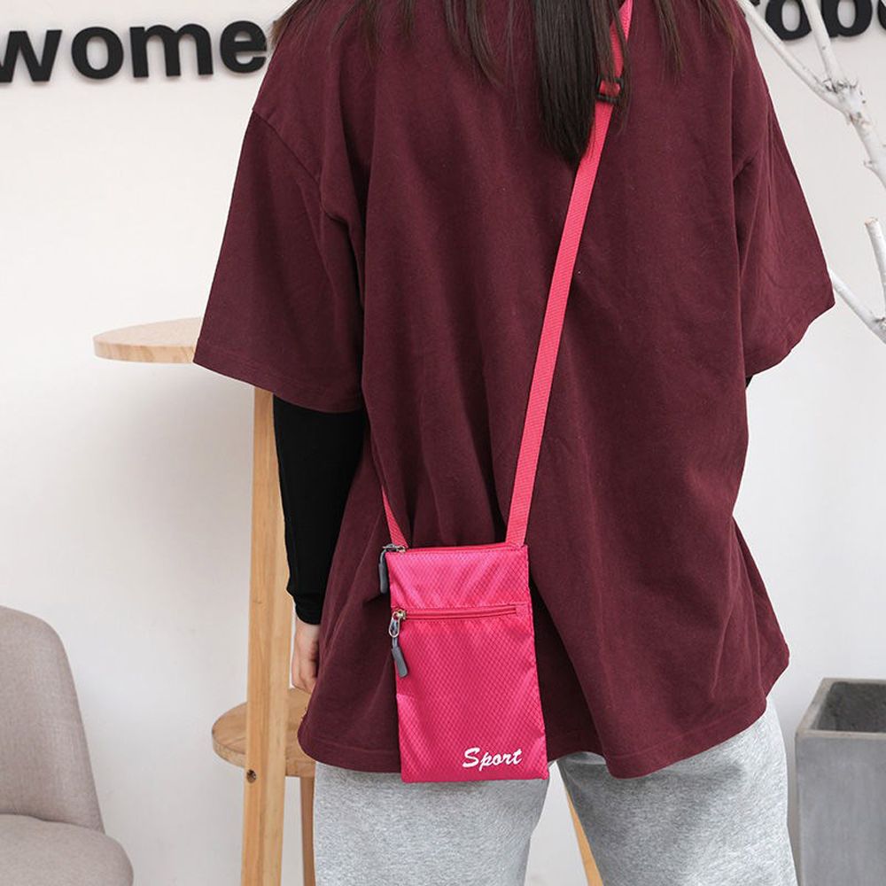 Mobile Phone Bag Soild Color Simple Fashion Over The Shoulder Square Messenger Bag Letter Storage Bag