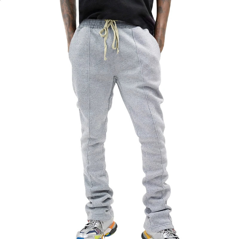 European and American spring and autumn casual pants mens patchwork flared pants sweatpants trousers pants mens slim pants 240802