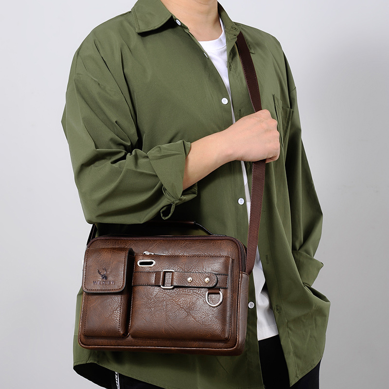 Men Briefcase Bag High Quality Business Famous Brand PU Leather Shoulder Messenger Bags Office Handbag 14 inch Laptop bag