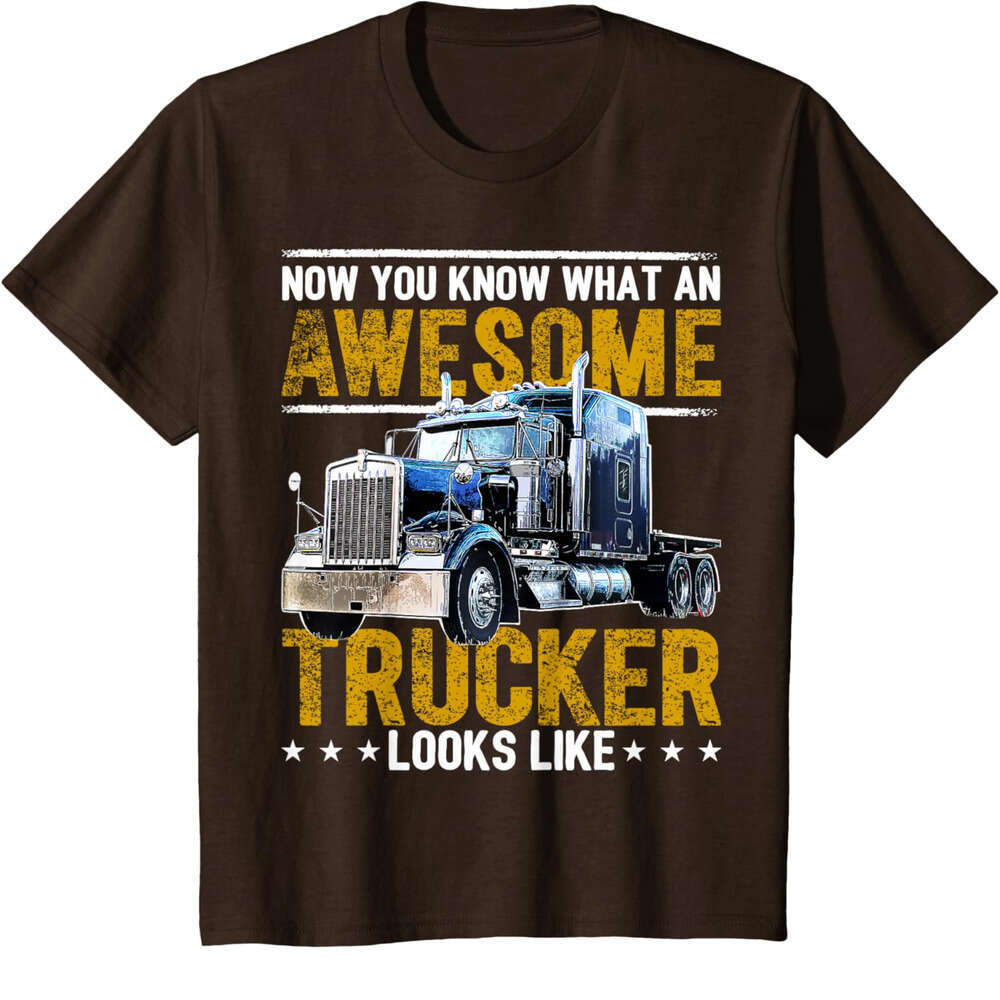 25ss T shirt Mens Awesome Trucker Big Rig Semi-Trailer Truck Driver Gift Men T-Shirt shirts tshirt graphic tee Casual tops summer clothes Short sleeve