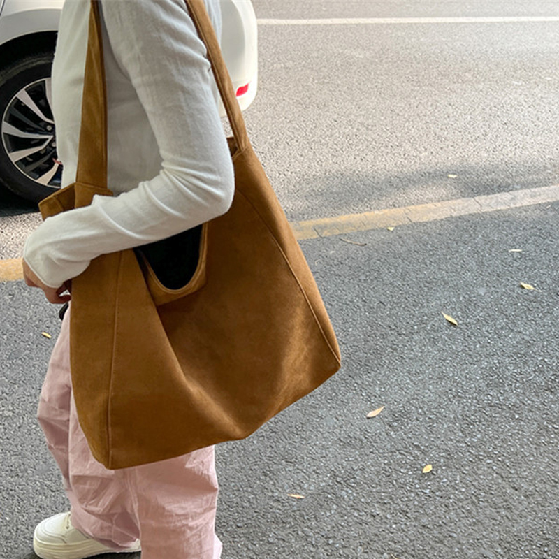 HBP Vintage Tote Large Capacity Woolen Armpit One Shoulder Handbag Women Suede Shopping Bag Fashion Totes Handbags High Quality 40cm 4 9edc6