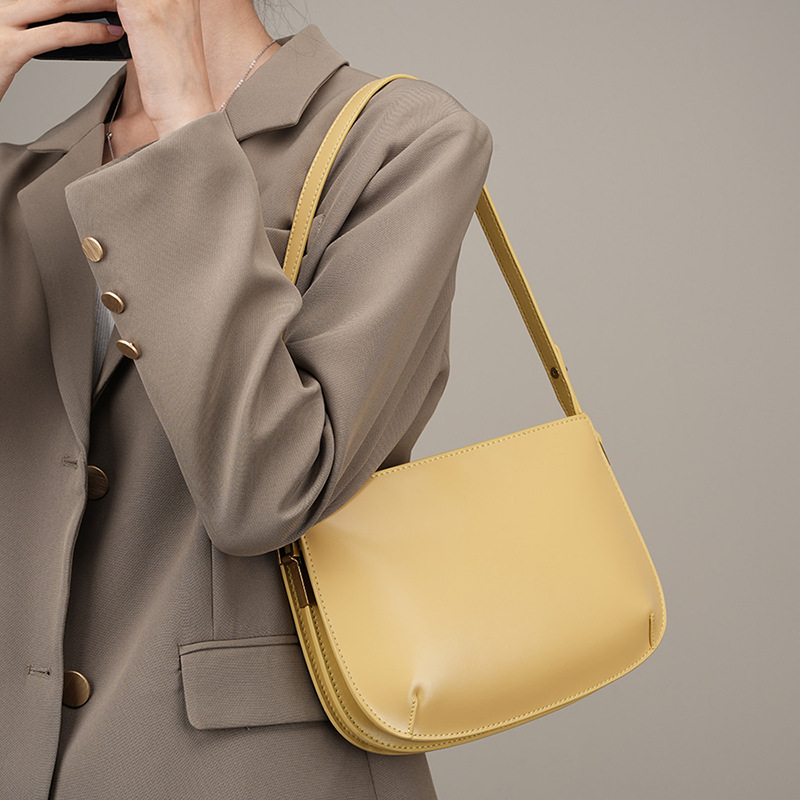 YANATARI Genuine leather red shoulder bag woman minimalist crossbody bag cowhide luxury handbags female luxury bag armpit bag