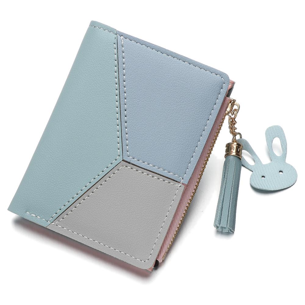 Women's Small Wallet: Popular Cute Tassel Design, Zipper Closure, PU Leather Panelled Mini Coin Purse for Ladies
