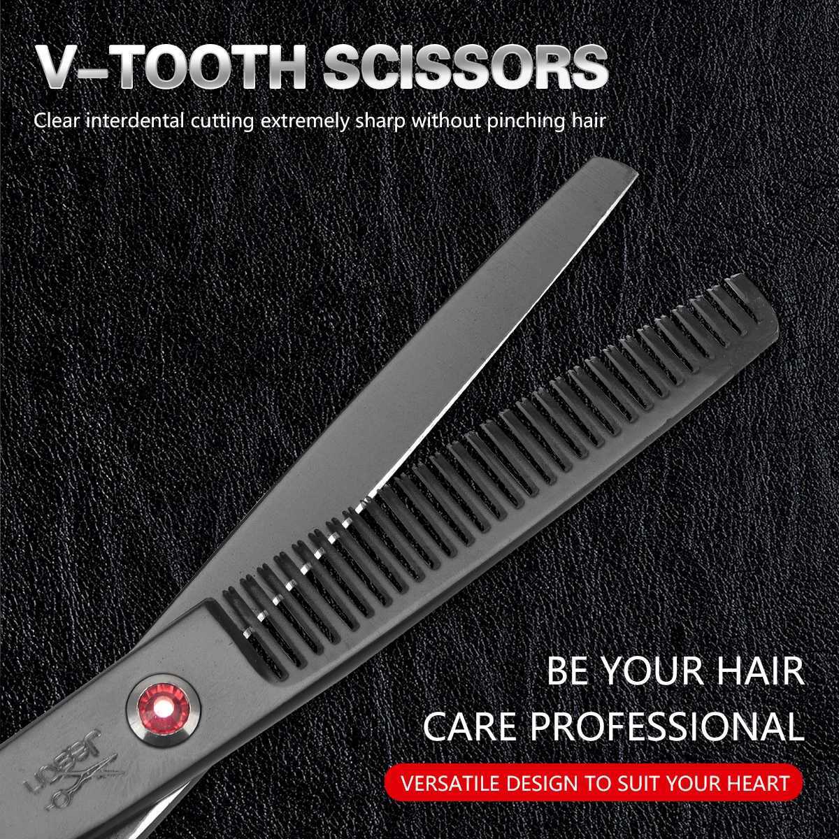 New Arrival 6-inch stainless steel barber scissors left-hand scissors thin scissors professional barber set Z241213