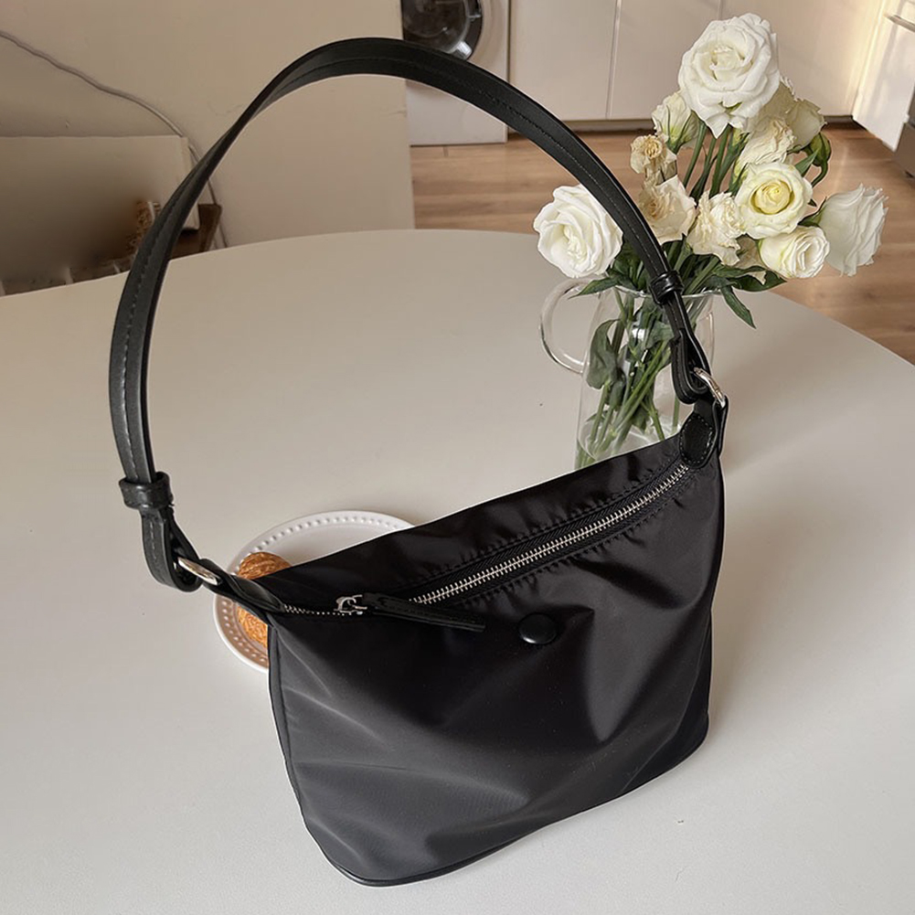 Simple Women's Nylon Shoulder Bags Solid Color Female Lightweight Totes Bag Fashion Girls Hobos Underarm Bag Purse Handbags