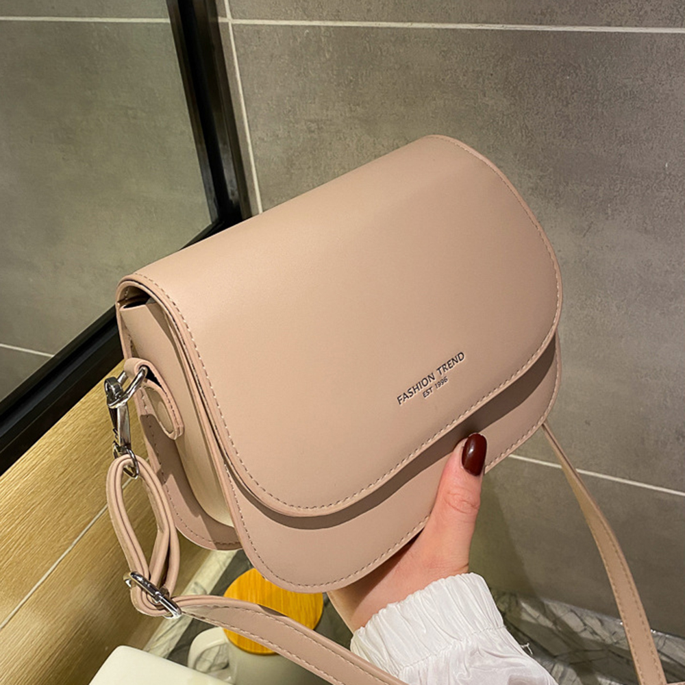 2024 New Trendy Saddle Shoulder Bag Women Pu Leather Crossbody Bag Simple Solid Color Flap Messenger Bag Designer Handbags Pouch