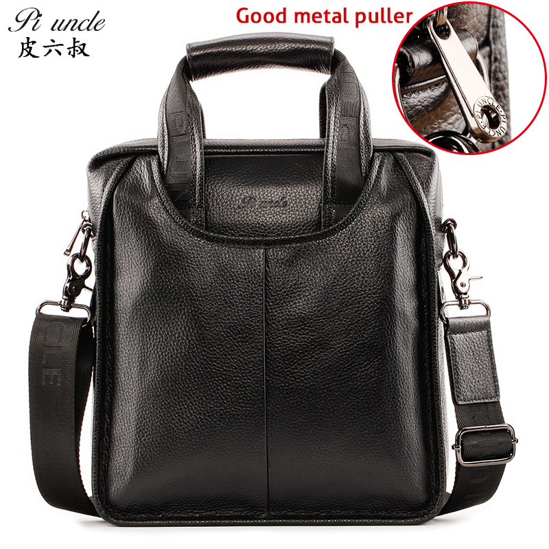 Men's Bag Genuine Leather Male Small Briefcase For Laptop Male Messenger Bags Natural Cowhide Business Portfolio For Document A4