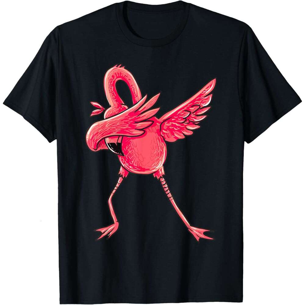 T shirt Mens Dabbing Flamingo Shirt Men Women Boys Girls Dab Dance Gifts T-Shirt shirts tshirt graphic tee Casual tops summer clothes Short sleeve Fre