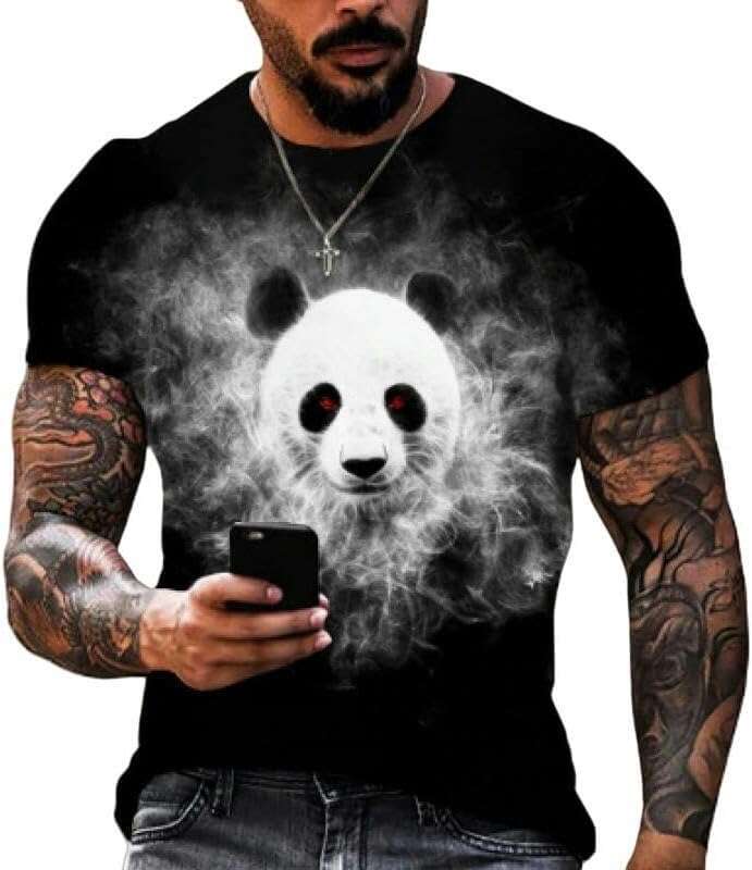 T shirt Mens Animal 3D Sunglasses Panda T-Shirt Fun Casual Fashion shirts tshirt graphic tee Casual tops summer clothes Short sleeve