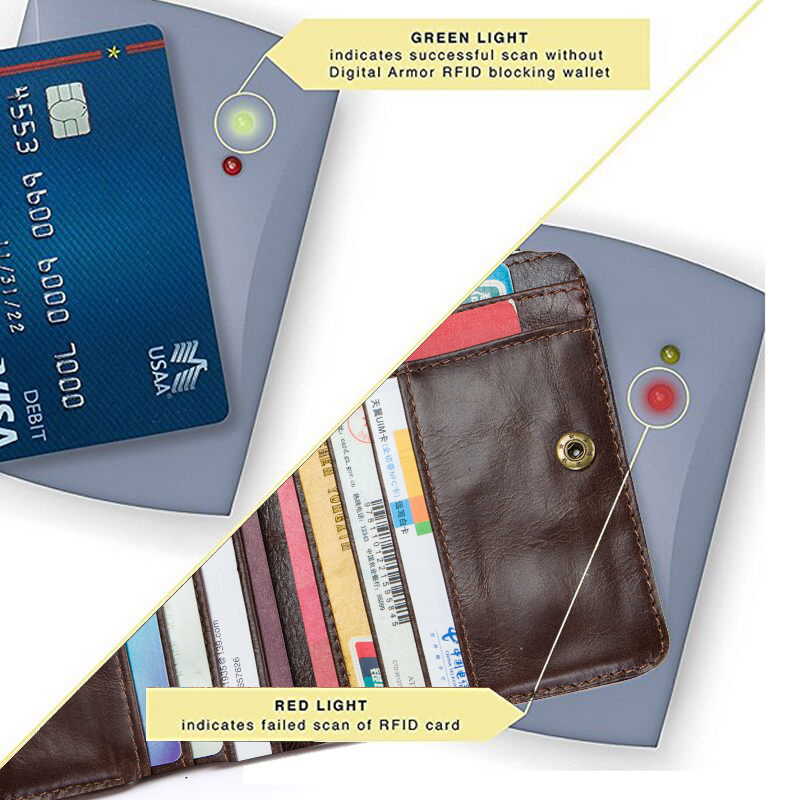 RFID Card Holder Wallet for Men Genuine Leather Small Money Bag Luxury Double Zipper Coin Pocket Quality Male Clutch Carteira