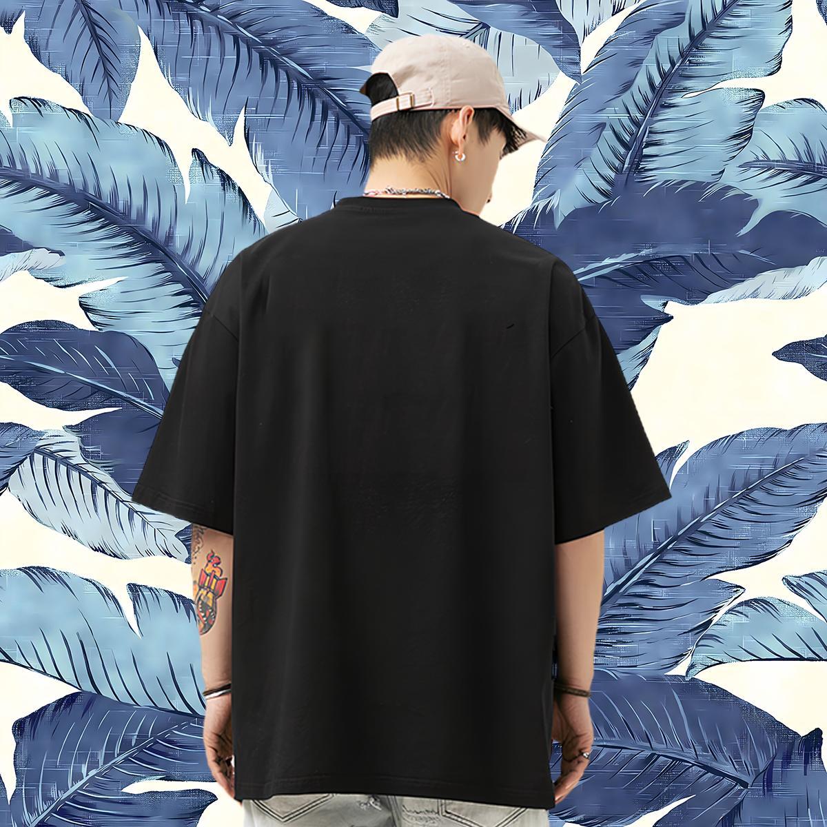Classic Casual T Shirts Men 230g Pure Cotton jellyfish Spring Summer Wear Round Neck Short Sleeve TOP Quality Men Clothes T-Shirt Oversized