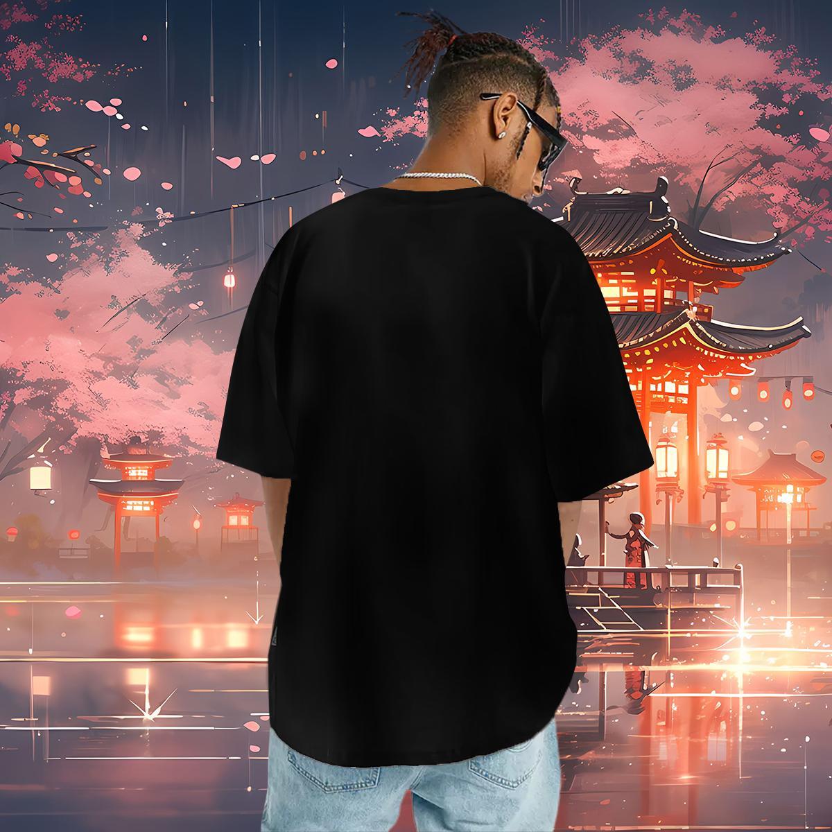 Wholesale Mens T Shirts 230g 100% Cotton Bunting Summer Casual Top Tees Breathable Crew Neck Classic Men Tshirts Anime