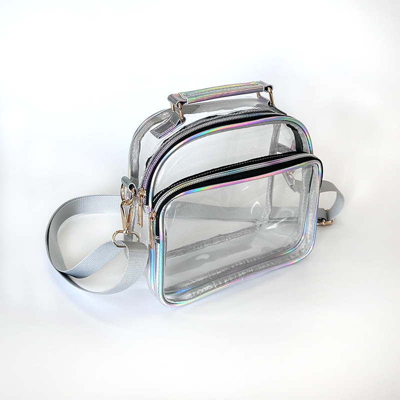 Transparent Bag Fashion Jelly Handbag Women Pvc Shoulder Bag Personalized Versatile Cross-body Sequin Color Purses and Handbags