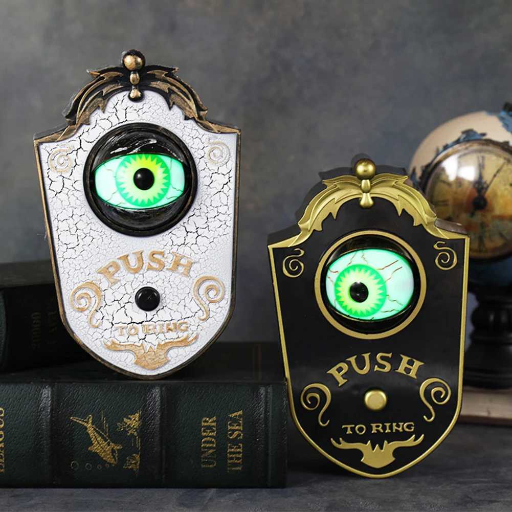 Halloween Decoration One-eyed Doorbell Horror Props Ghosts Day Glowing Home Hanging Electric Luminous Sounding Eyeball Doorbell Y240801
