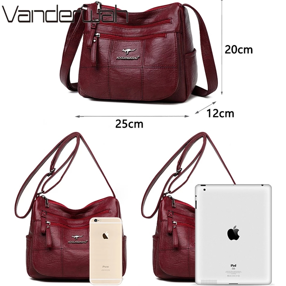 2023 Fashion Luxury Designer Crossbody Bag Pu Leather Soft Messenger Bags for Ladies Zipper Mini Retro Woman Bag Female Sac