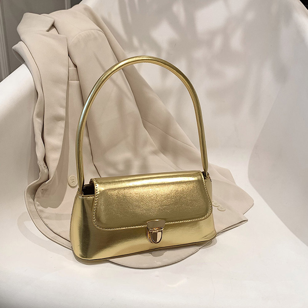 PU Leather Hobo Bag 2023 Designer Luxury Armpit Bags Women French Shiny Shoulder Bag Fashion Small Tote Bags Summer Trend Purses - view 5