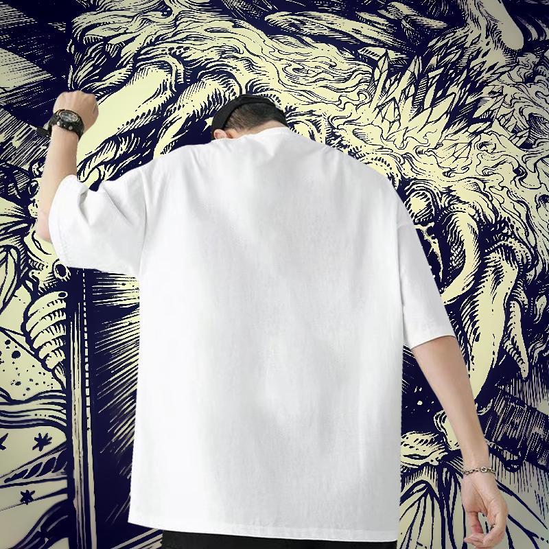 DIY T Shirts Men 230g Pure Cotton cute Street Polos O-Neck Short Sleeve Cool Men Tops Tees Customized Print