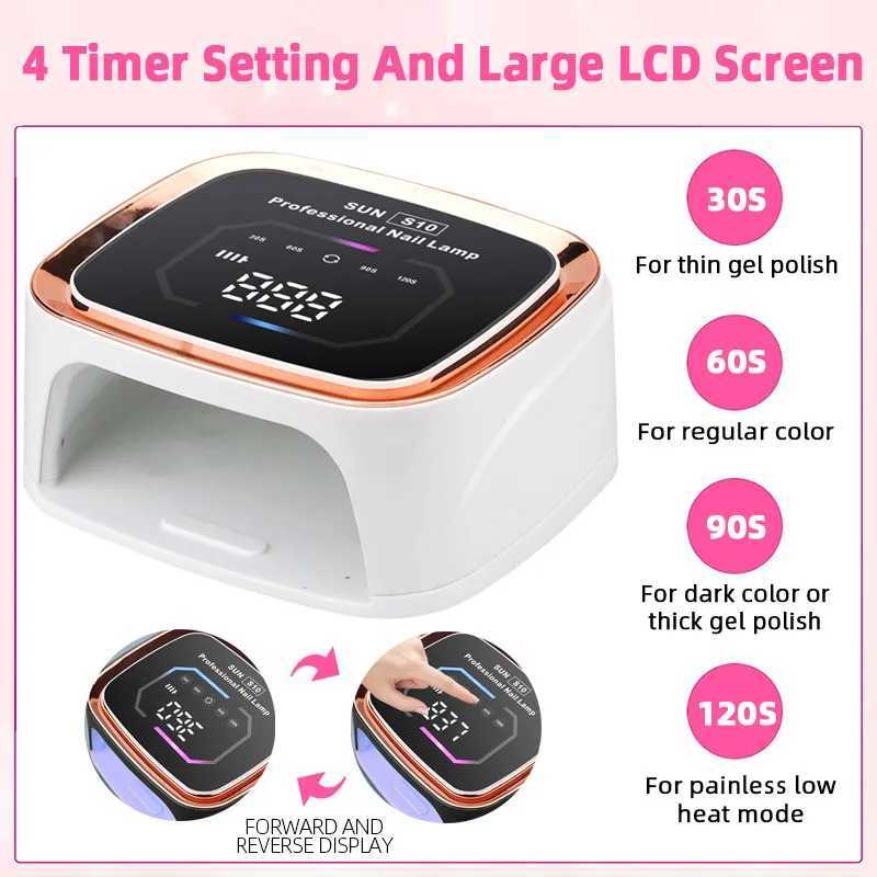 36LEDS LED UV Nail Lamp Wireless Professional Nail Dryer for Curing All Gel Polish With Large Screen Rechargeable Salon ToolCL240731