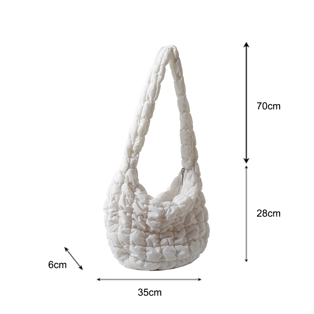 Lattice Pattern Shoulder Crossbody Space Cotton Handbags Women Large Capacity Tote Padded Ladies Quilted Shopper Bags