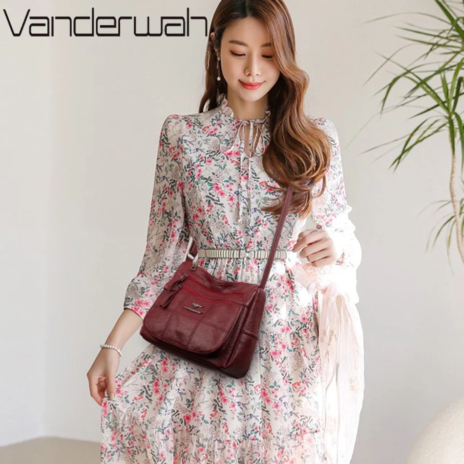 2023 Fashion Luxury Designer Crossbody Bag Pu Leather Soft Messenger Bags for Ladies Zipper Mini Retro Woman Bag Female Sac