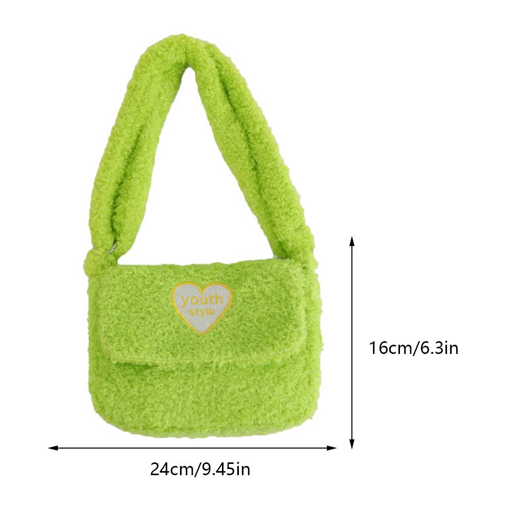 2023 New Plush Fabric Women's Shoulder Crossbody Bag Small Fashion Lambs Wool Fluffy Fur Winter Female Bag Designer Handbags