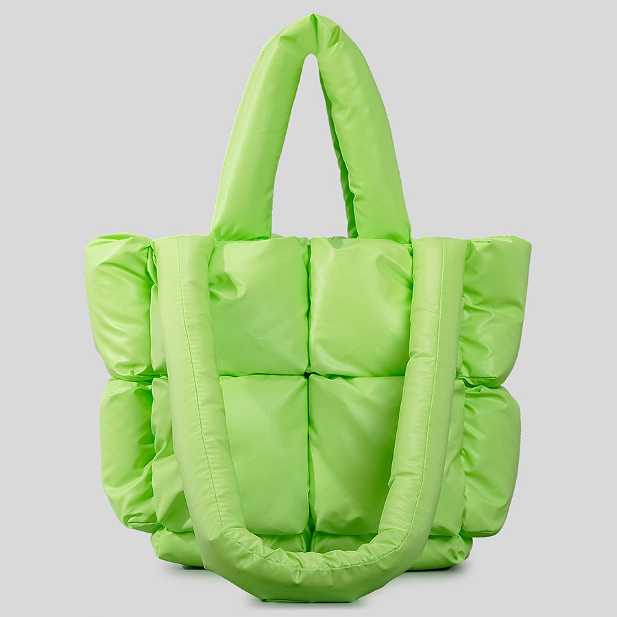 Fashion Square Puffer Bag Nylon Padded Women Handbags Small Tote Quilted Shoulder Bags Small Tote Fashion Female Purses 2023