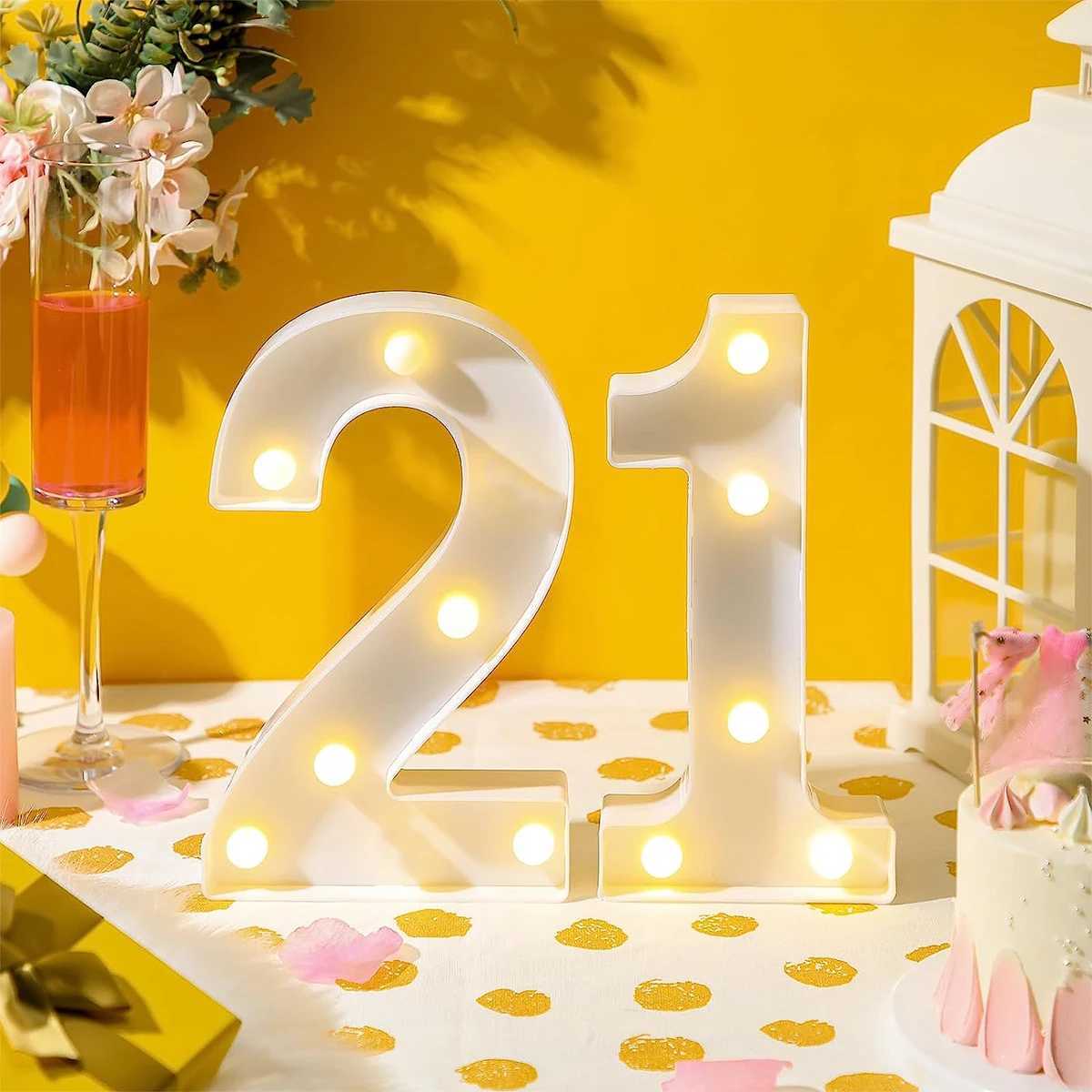 Number LED Night Lamp 26 Letter 1st 18 21 30 40 50 Birthday party decor kids Wedding Birthday Party Decoration Baby Shower Decor Y240801