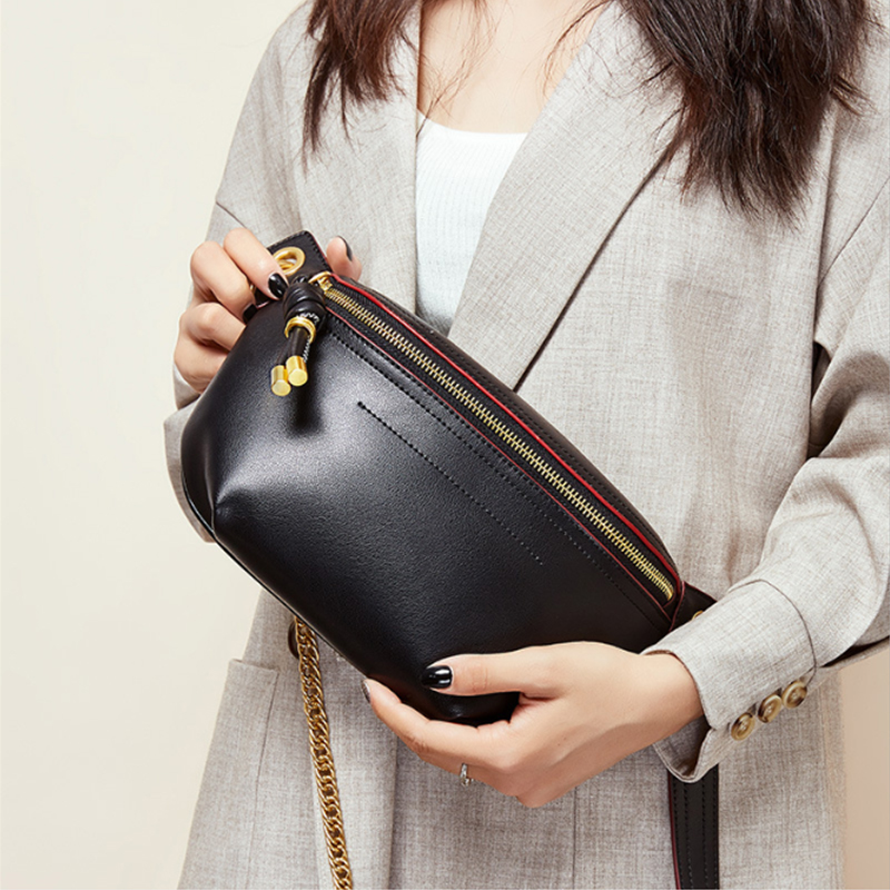 MAHEU Ins korea hot fashion style woman bags genuine leather fanny packs for sport outdoor travel bag for ladies girls waist bag
