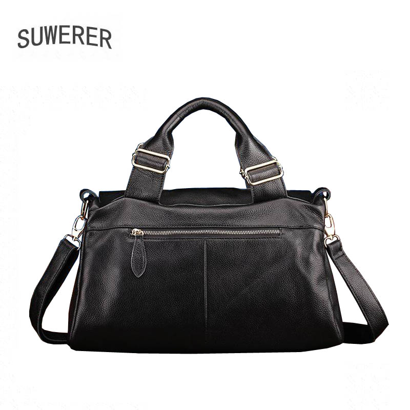 SUWERER 2025 New Women Genuine Leather bag Fashion soft leather Luxury handbag women famous brand tote bag cowhide Embossing bag