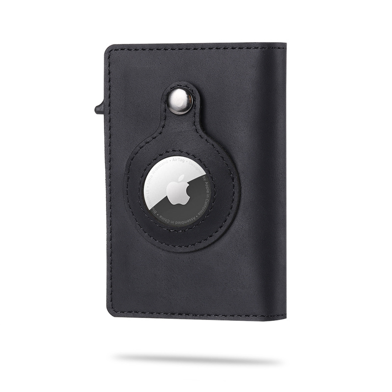 Top Carbon Fiber For Apple Airtag Wallet Men Business ID Credit Card Holder Rfid Slim Anti Protect Airtag Slide Wallet Dropship