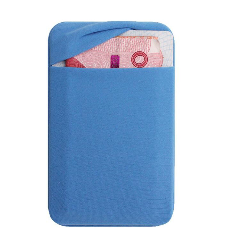 Hot Sale Elastic Cell Phone Wallet Case Mobile Phone Credit ID Card Holder Pocket Fashion Self-Adhesive Sticker Card Bag
