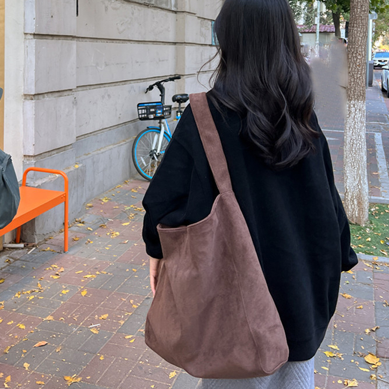 HBP Vintage Tote Large Capacity Woolen Armpit One Shoulder Handbag Women Suede Shopping Bag Fashion Totes Handbags High Quality 40cm 4 9edc6