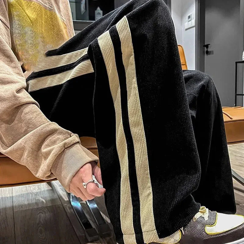 Men Korean Style Casual Loose Overalls Pants Mens Fashion Wide-leg Trousers Male Oversize Harem Pants Clothes Plus Size S-3XL 240822
