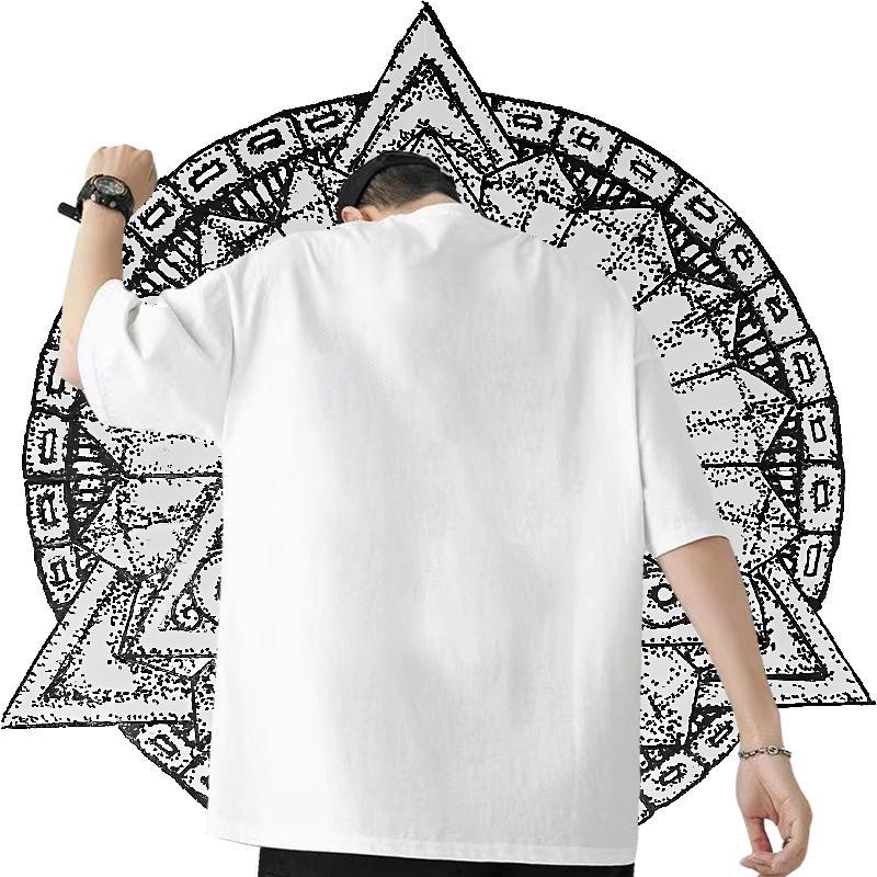 Classic Casual Man T Shirts 230g Pure Cotton High Street Hip Hop Tees Breathable Soft Cool Design Men Tops Tees Cartoon Print