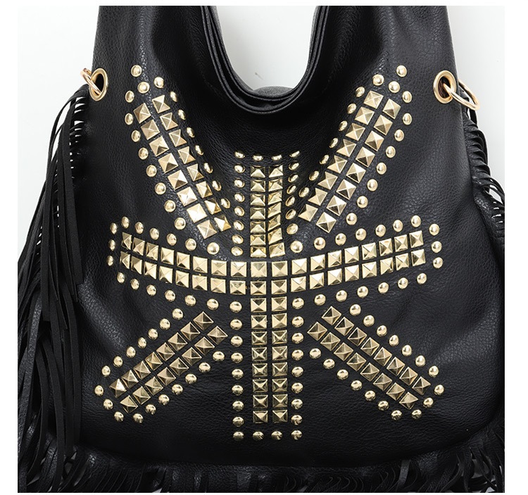 Fashion Rivet Crossbody Shoulder Bags For Women Brand Designer Large Capacity Ladies Handbags Long Tassel Female Messenger Bags
