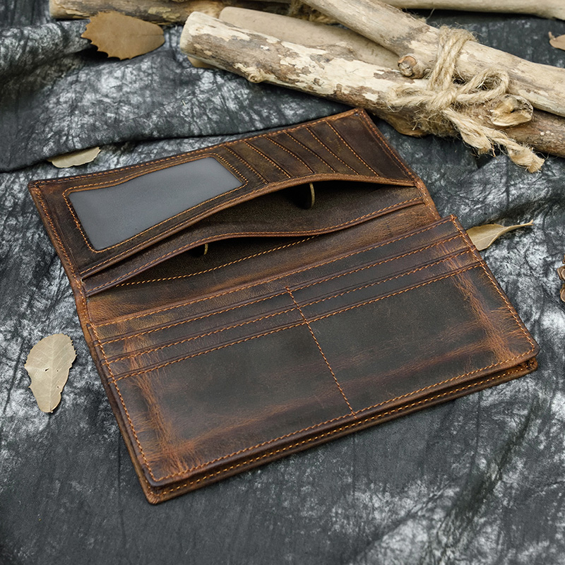 High Quality Zipper Long Purse Male Female Purse Wallet For 6inch Iphone Vintage Designer Men Women Leather Long Wallet
