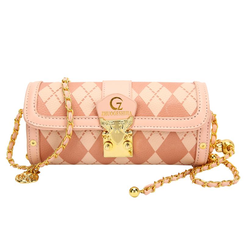 Printed Leather Cylinder Women's Summer Boston Chain Shoulder Crossbody Bag Bags For Women Bolsa Feminina Sac A Main Femme