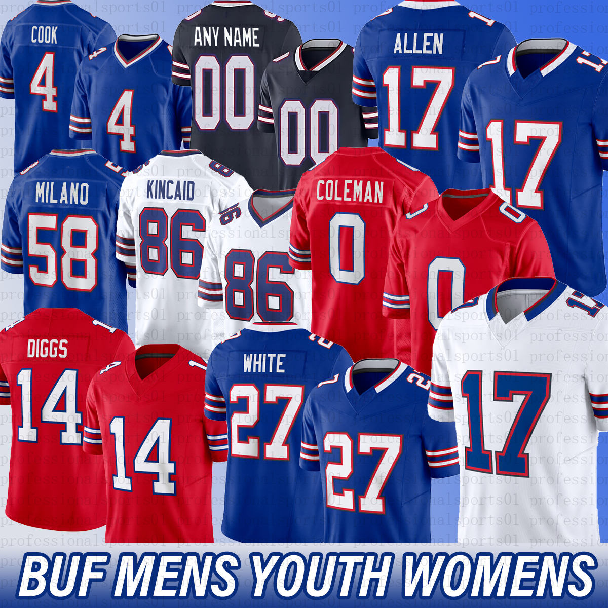 Josh Allen 0 Keon Coleman Football Jersey Buffaloes Bill jersey Von Miller Dawson Knox Matt Milano Jim Kelly Cole Bishop James Cook Khalil Shakir Curtis