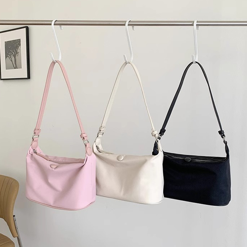 Simple Women's Nylon Shoulder Bags Solid Color Female Lightweight Totes Bag Fashion Girls Hobos Underarm Bag Purse Handbags