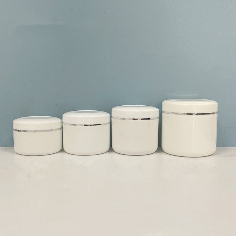 Cosmetic Glass Bottle Jar 50g 100g Container Jars Packing Bottles Eye Face Hand Body Cream Bottle With Black and White Lid