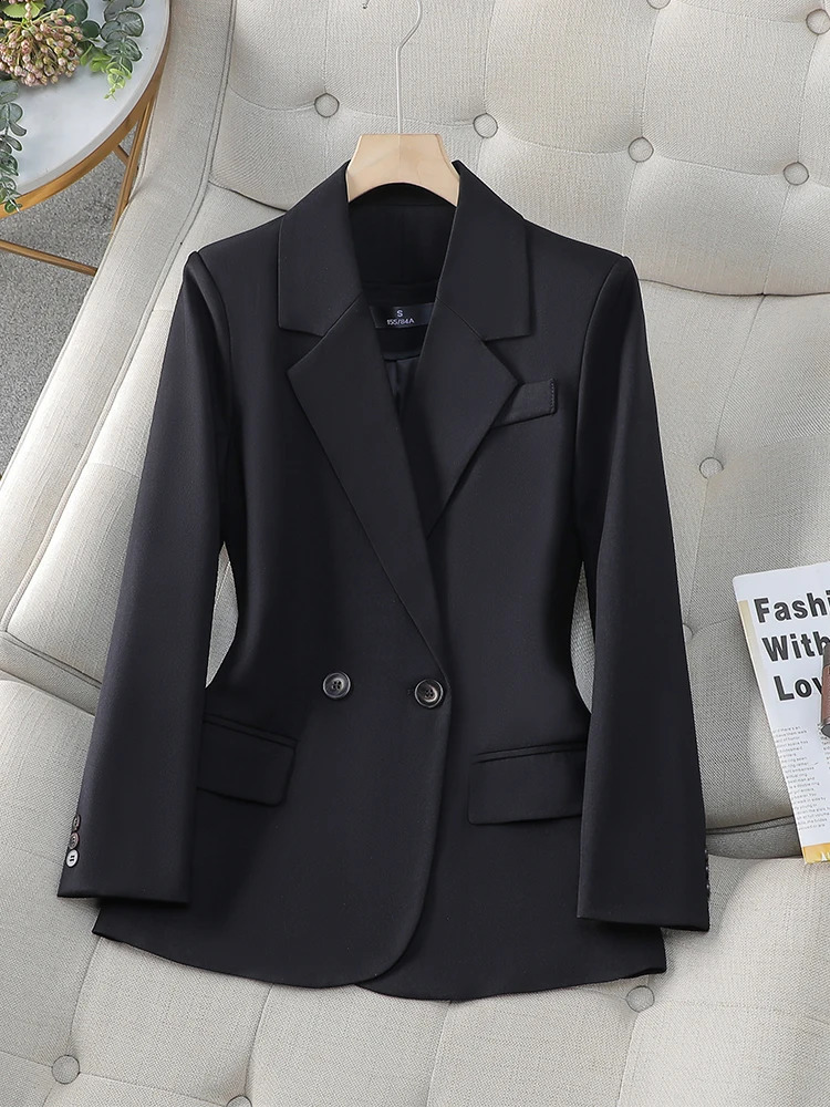 Fashion Women Blazer Pink Black Coffee Female Long Sleeve Solid Autumn Winter Ladies Loose Formal Jacket Coat For Work Wear 240801
