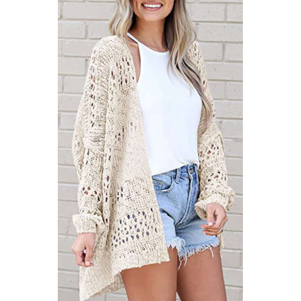 Fashion cardigan loose jacket crochet large cardigan knitted sweater